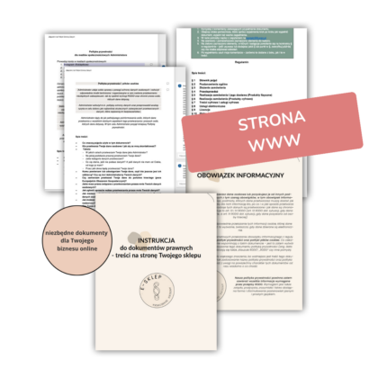Pakiet dokumentów prawnych dla biznesu online STANDARD (produkty fizyczne)